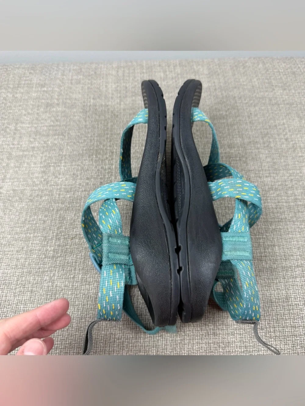 CHACO KID'S Z/1 ECOTREAD SANDALS Clip Aqua Teal Strappy Outdoors Hiking Size 5